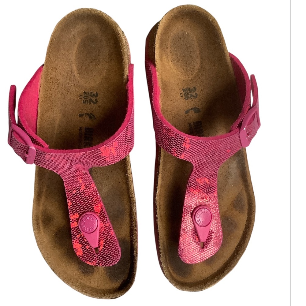 Birkenstock Gizeh Girls Hologram Pink Size 32 (US 1) Summer Casual